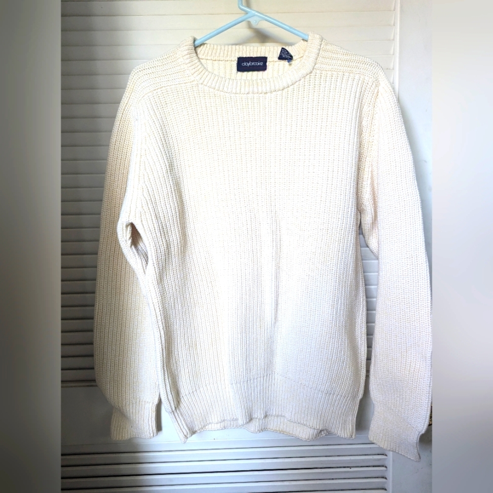Vintage Claybrooke Sweater Cotton size Large beige